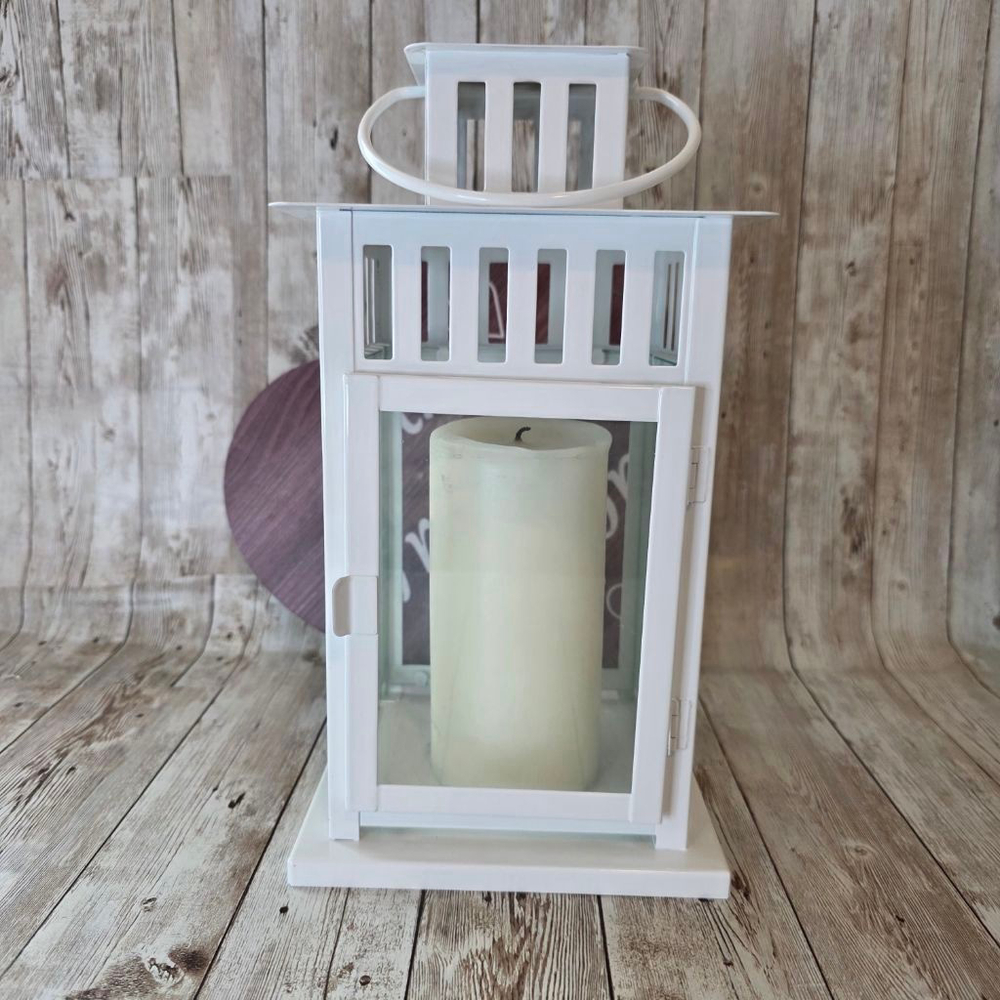 White Lantern With Candle